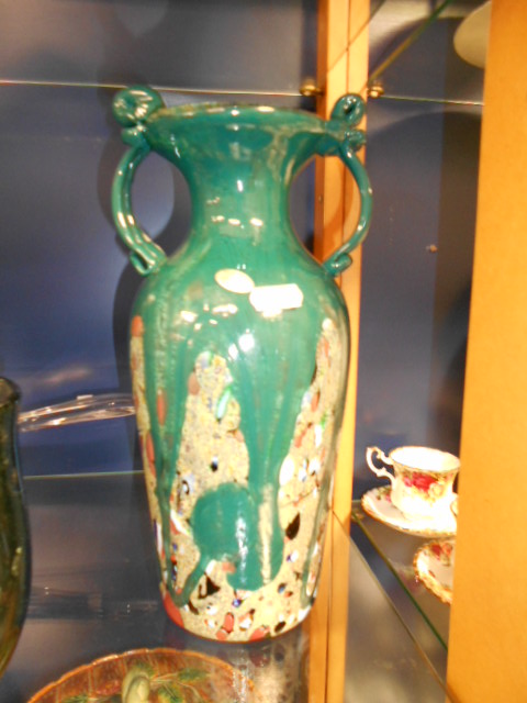 A late 19th C Italian Murano green glass