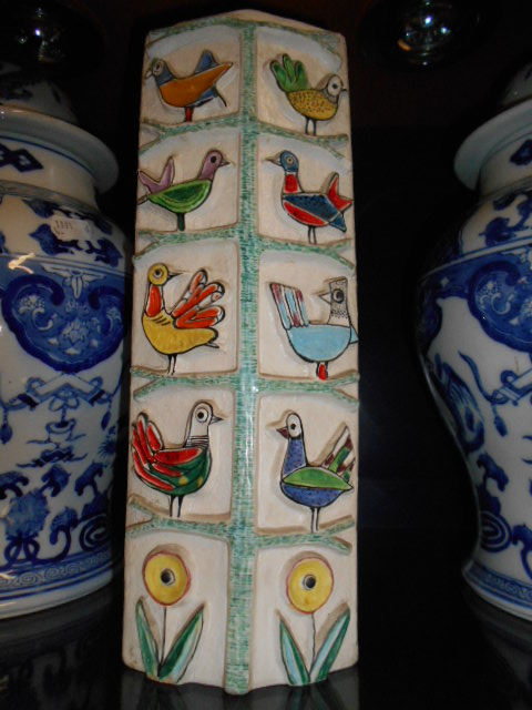 A rare Italian Tunsi Girard bird vase, s