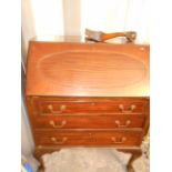 A modern mahogany fall front bureau A/F