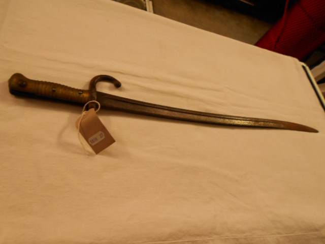 A French Cahssepot brass handled bayonet