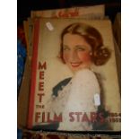 A volume of 1930's 'Meet the Film Stars' annual together with a collection of film magazines