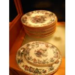 A quantity of Mayers 'Flower Vase' dinner plates,