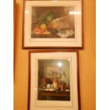 Two framed Pears chromolithograph prints of still life's; 'Appetising' of a duck, cabbage,