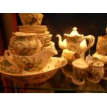 A Mason's 'Strathmore' part dinner and tea set comprising tea pot, dinner and side plates,