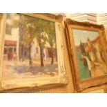 Two 20th C oil on canvas Mediterranean landscape scene,