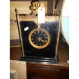 A Victorian black lacquered bracket clock,