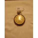 A Longines 800 silver pocket watch having enamelled dial with Arabic numerals,