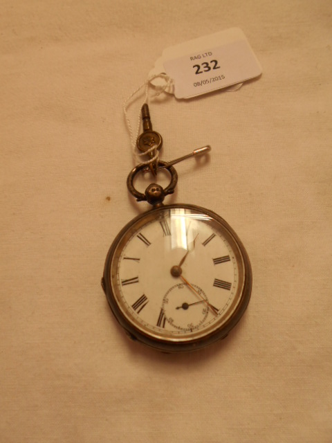 A Birmingham silver cased pocket watch