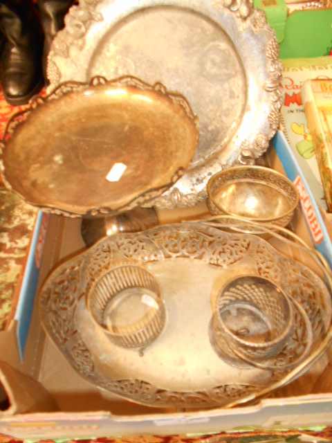 A selection of silver-plated ware to include a tazza, pierced bowl, berry dish,