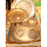 A selection of silver-plated ware to include a tazza, pierced bowl, berry dish,