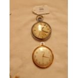 A 1960's Oris Anti-Shock gold-plated pocket watch and a Relta pocket watch