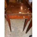 An early 19th C mahogany ebony strung Pembroke table,