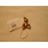A 9ct Gold teddy bear pendant inset with clear stones