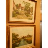 A pair of large aquatint engravings of country scenes,