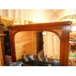 An Edwardian style French hotel mahogany inlaid dressing table with arched bevelled mirror back