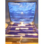 A boxed Asprey's Birmingham silver manicure set