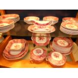 A 20th C Spode 'Camilla' patterned dinner service comprising of meat plates, tureens, bowls,