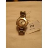A Must De Cartier ladies wrist watch with circular silvered dial and gilt Roman numeral with