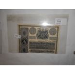 A British Linen Company banknote £1 proof cut so as to stop forgeries dated 23rd Jan 1900