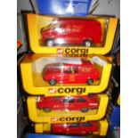 A selection of ten Corgi Royal Mail vans all in mint condition and boxed