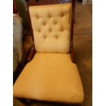 An Edwardian walnut framed bedroom chair,