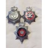 Three chrome and enamel police constabulary helmet badges for Southampton,