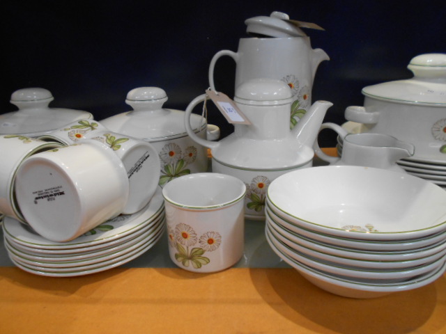 A Midwinter 'Fleur' pattern tea and coffee set comprising of tureens, tea and coffee pots, bowls,