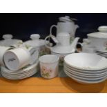 A Midwinter 'Fleur' pattern tea and coffee set comprising of tureens, tea and coffee pots, bowls,