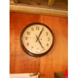 A large 1950's Smiths style Bakelite electric school clock