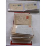 Two albums of early 20th C and later sent envelopes with stamps and postal marks