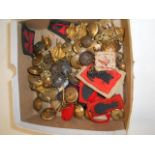 A collection of military buttons,