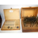 A cased set of Bergeon watchmakers taps and dies plus a cased set of watchmakers tools