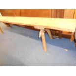 A 19th C rustic handmade pine bench