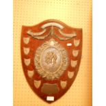 A 1930's cricketing trophy shield,