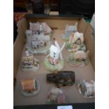 A collection of Lilliput Lane & David Winter cottages to include Windmill and Church