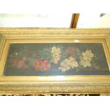 An early 20thC oil on canvas still life of flowers set into a gilt frame  Unglazed, painting as a