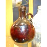 A 19th C brown glass wine bottle