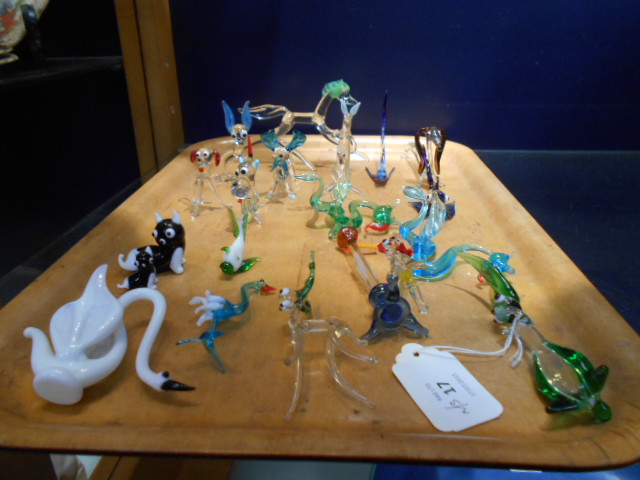 A selection of glass animals and fish