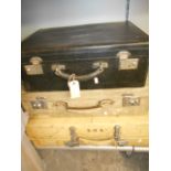 Three vintage suitcases,