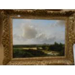 PIETER LODEWIJK FRANCISCO KLUYVER (1816 - 1900) a large 19th C oil on board landscape view of