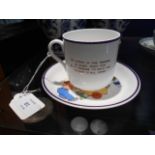 A Shelley Mabel Lucie Attwell cup and saucer with pictorial panel