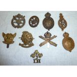 9 war raised units cap badges inc Irish