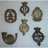 6 Regimental helmet badges inc Warwicksh