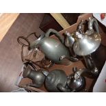 4 piece silver plated tea service, plate