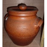 Large stoneware lidded jar