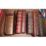 Selection of some leather bound books in