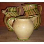 3 stoneware decorative jugs