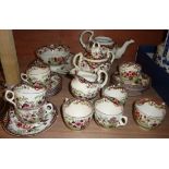 19thC tea set with hand painted lustre d