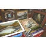 4 framed paintings by Charles Comber and 1 other