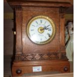 Oak cased Fattorini & Sons, Bradford mantle clock